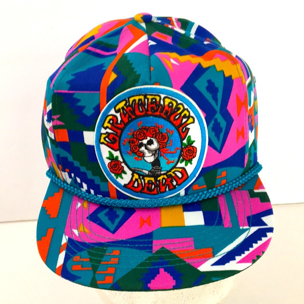 Vtg 90s Grateful Dead Aztec San Sun SnapBack Hat